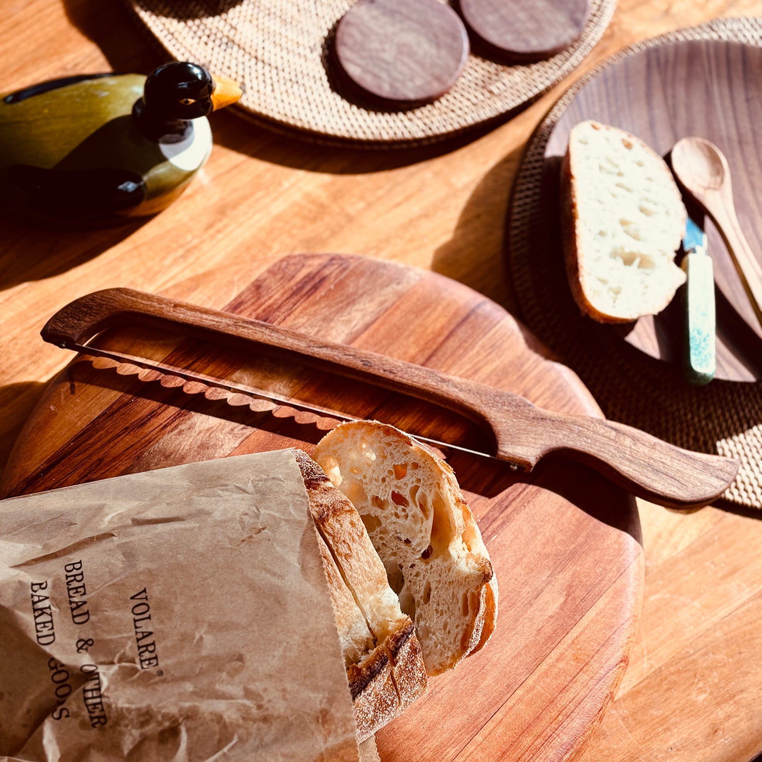 wooden Bow Knife made in new zealand best for cutting bread.