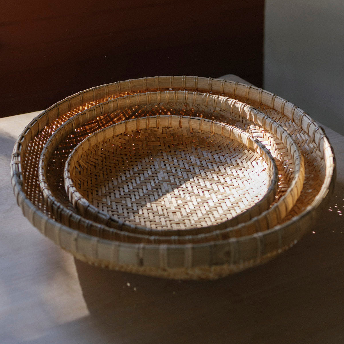 WOVEN BAMBOO FORAGING BASKET