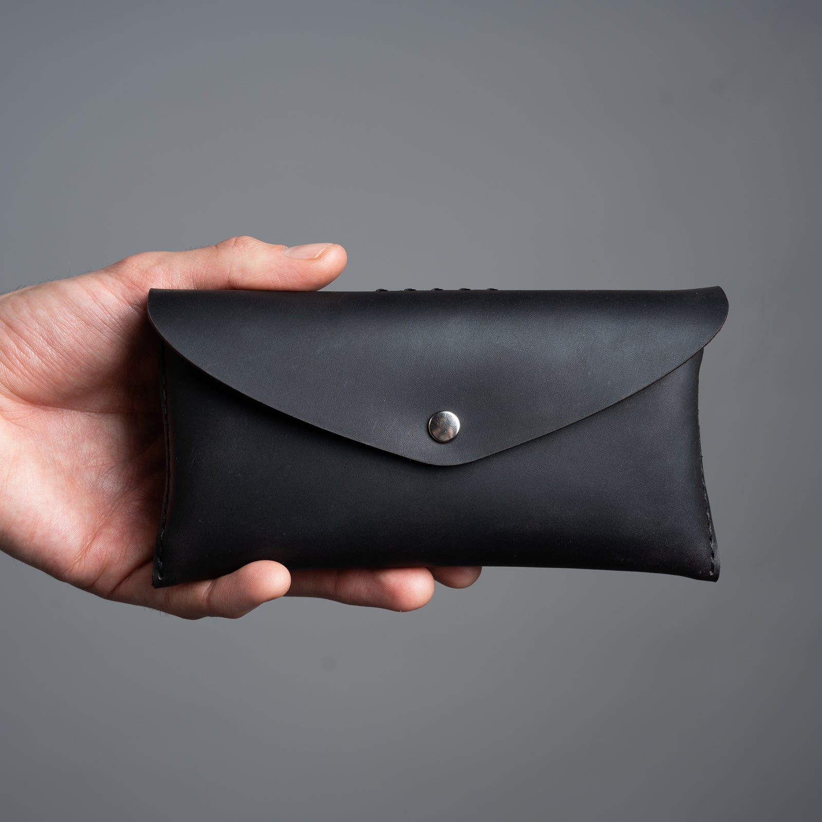 Black Leather Ethically made Glasses Case
