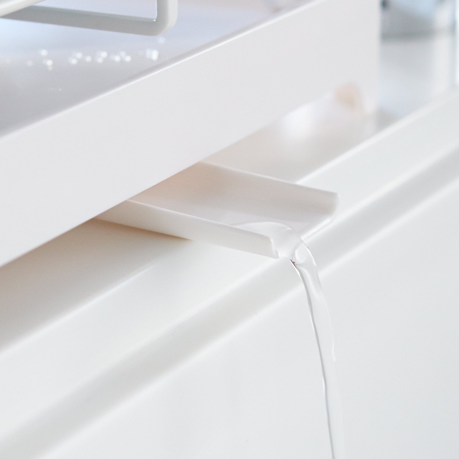 Yamazaki small draining dish rack for benchtop in white