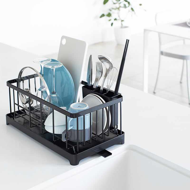 Yamazaki small draining dish rack for benchtop in black