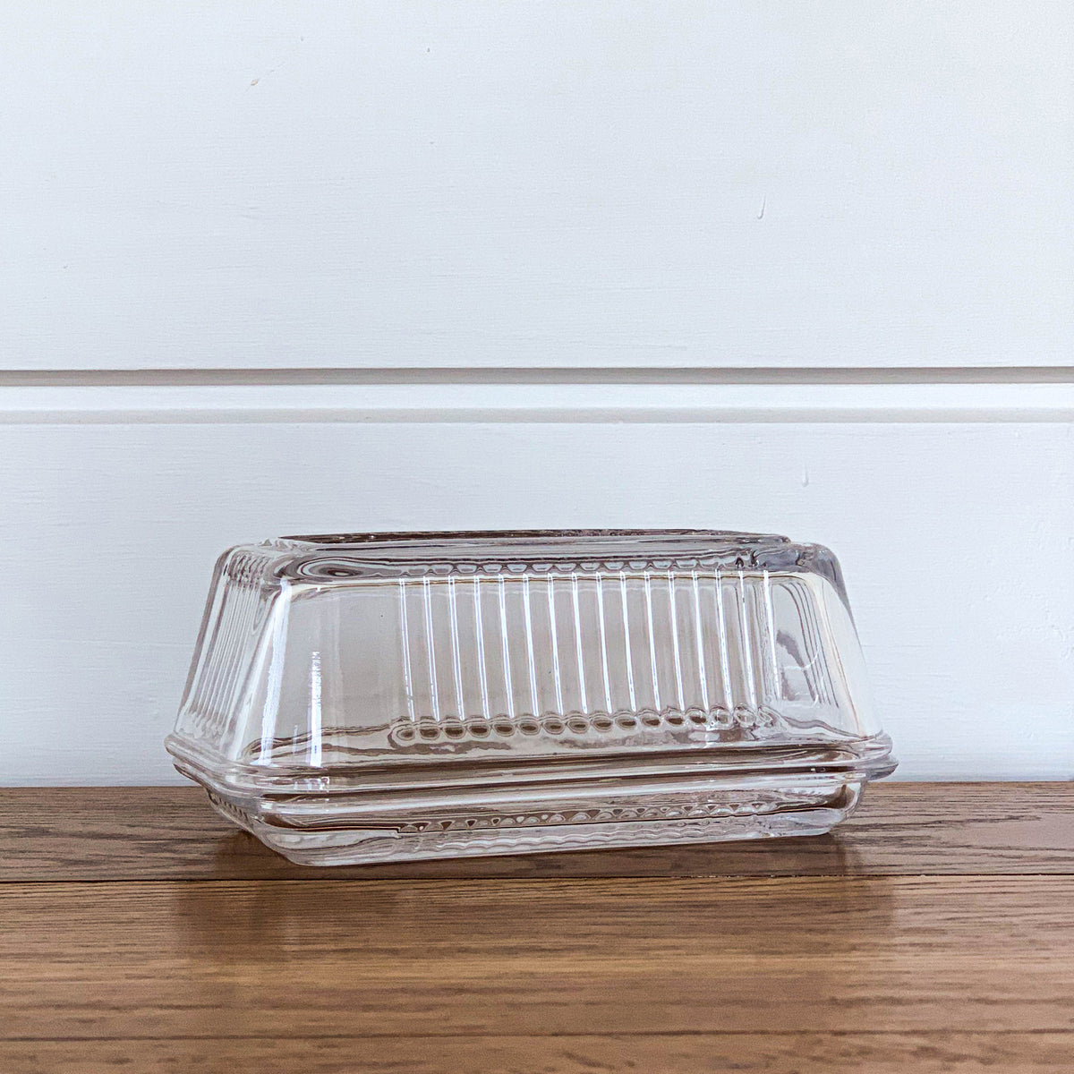 Glass butter dish