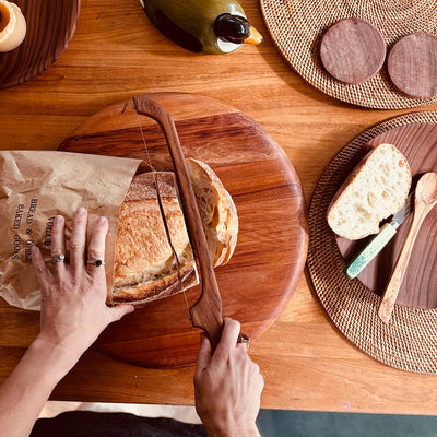 Wooden Bread Knife made in New Zealand