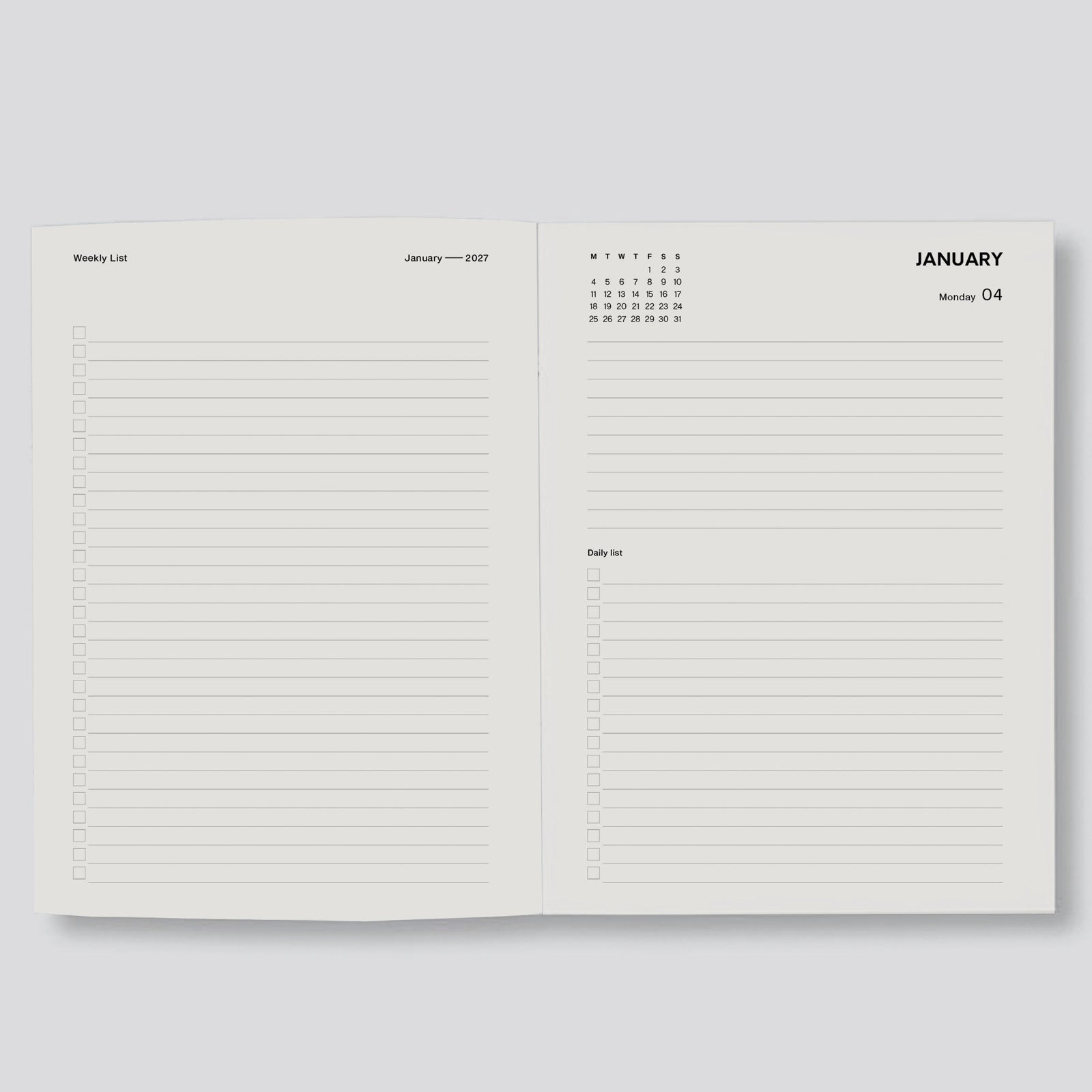 Lettuce 2027 Weekly Diary - Blue Flowers