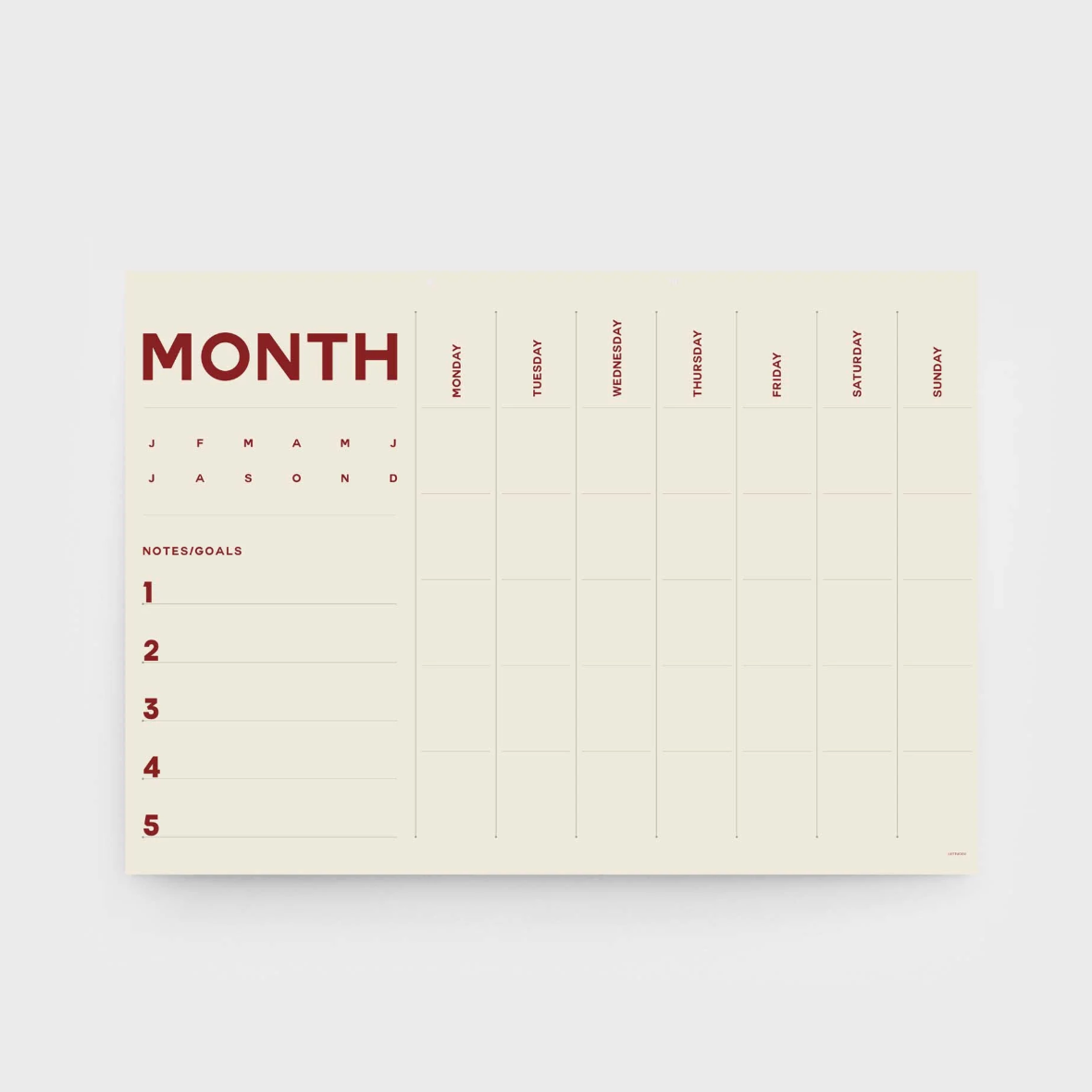 LETTUCE | A2 MONTH PLANNER WITH STICKERS