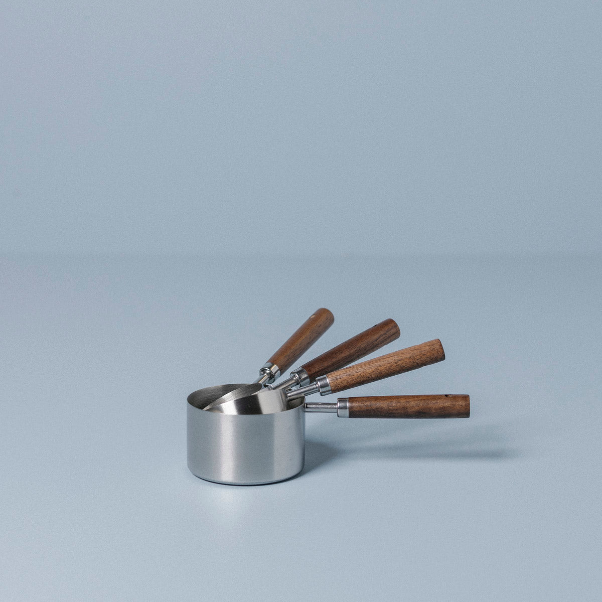 Black Walnut and Stainless Steel Measuring Cups and Spoons