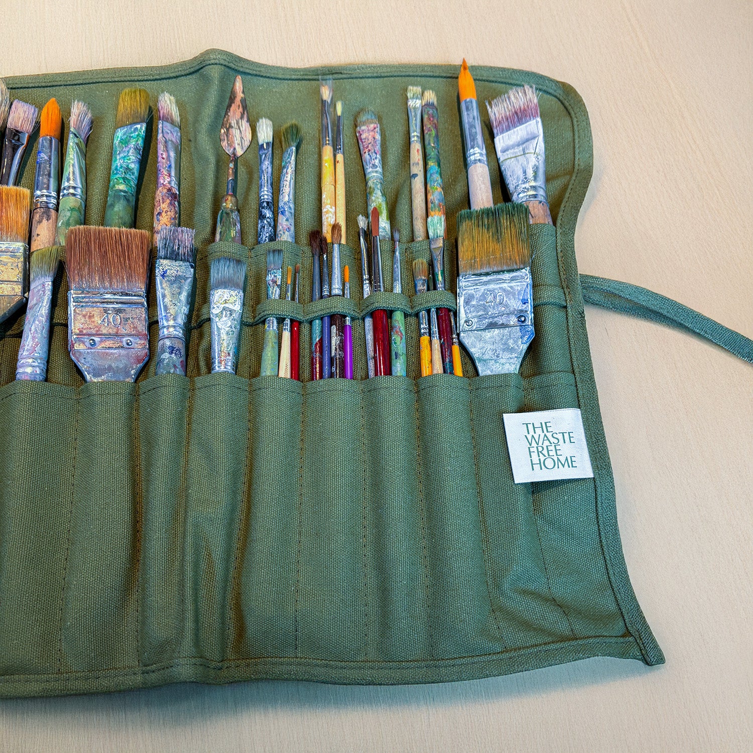 COTTON CANVAS PAINTBRUSH ROLL