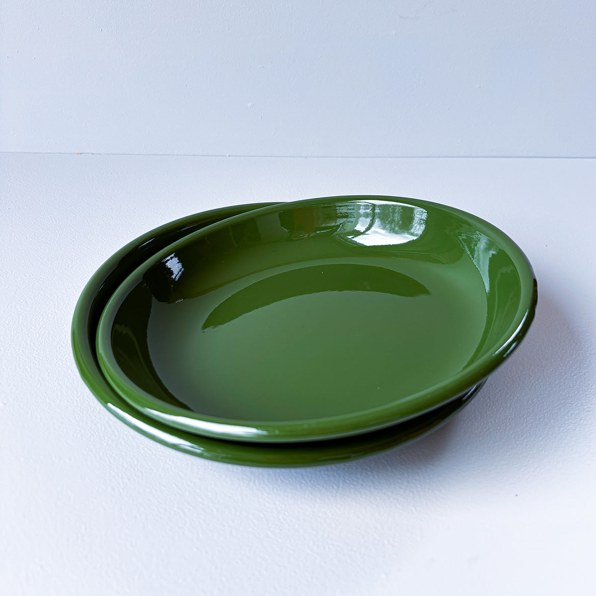 HUNTER GREEN ENAMEL SIDE PLATES