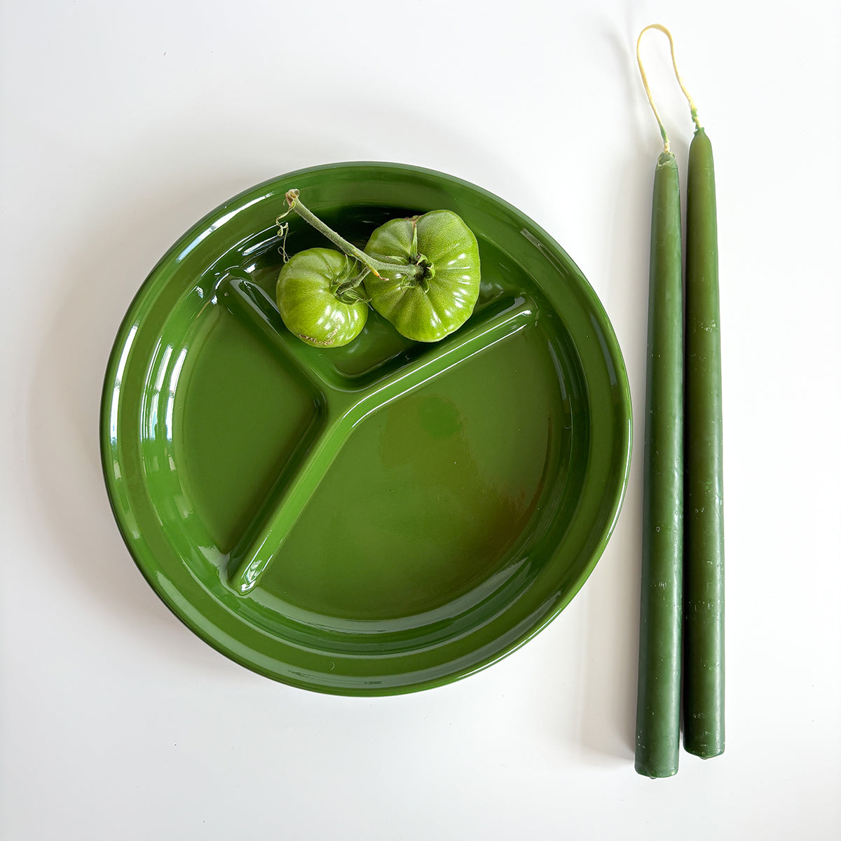 HUNTER GREEN ENAMEL CAMPING PLATE