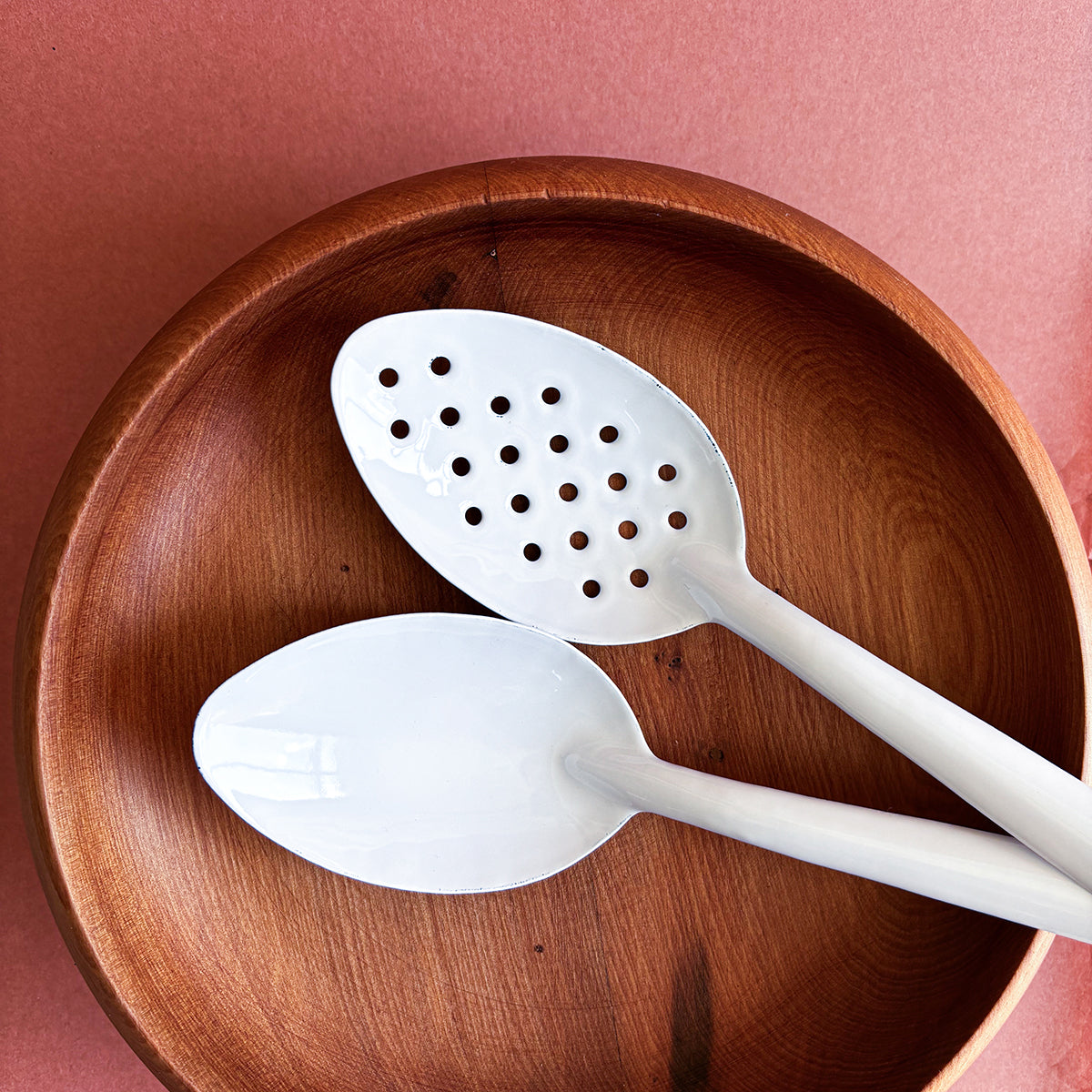 ENAMEL SERVING SPOONS