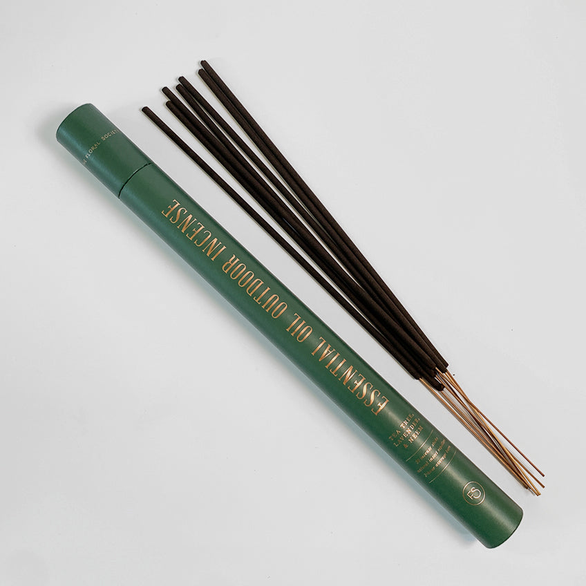 Essential oil outdoor incense sticks from the floral society - insect repellent