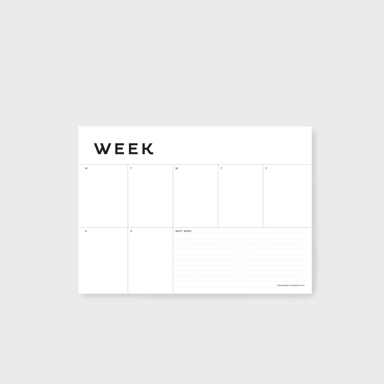 FATHER RABBIT STATIONERY | A4 WEEKLY PLANNER