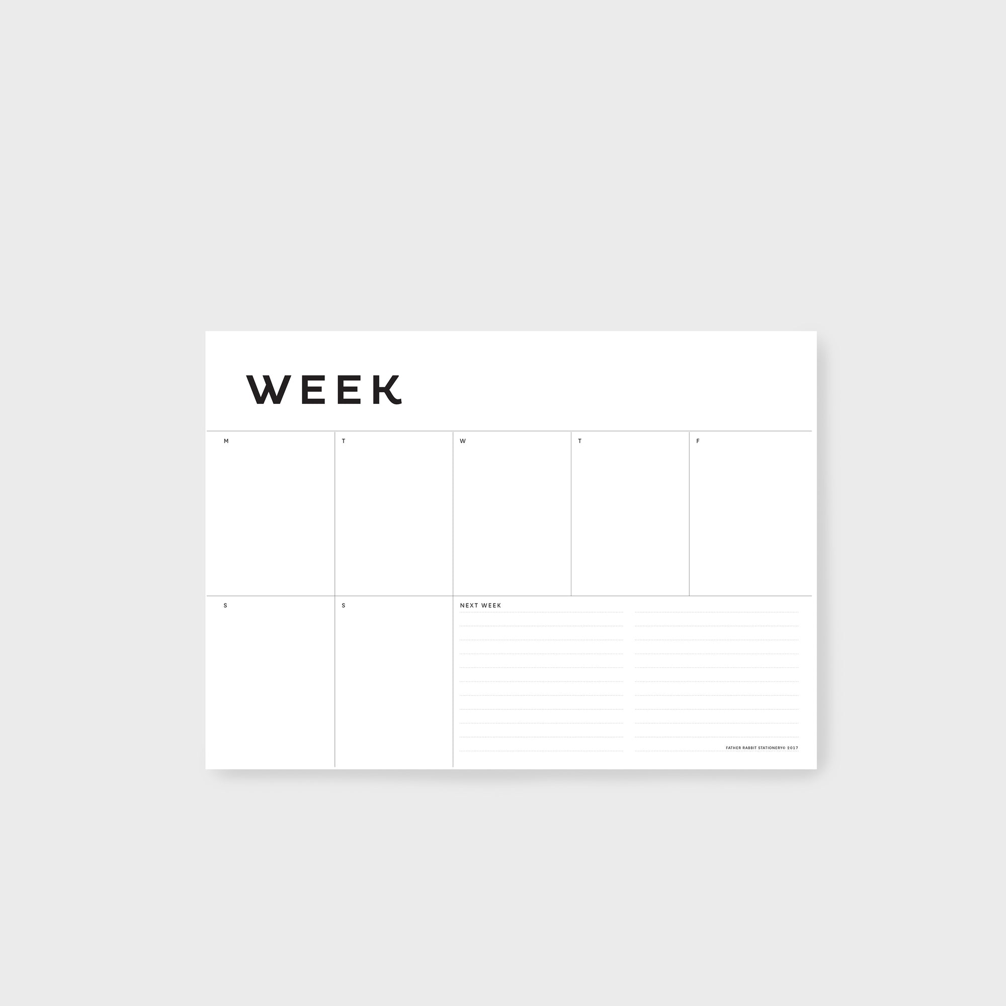 FATHER RABBIT STATIONERY | A4 WEEKLY PLANNER