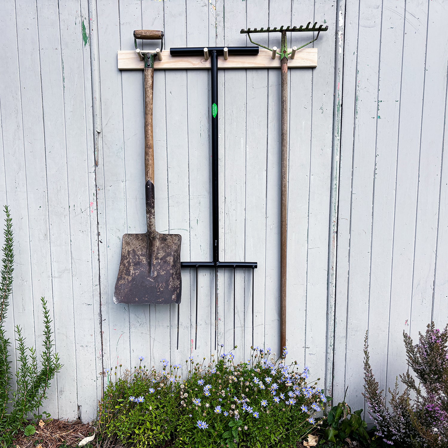 Wall racks for garden tools
