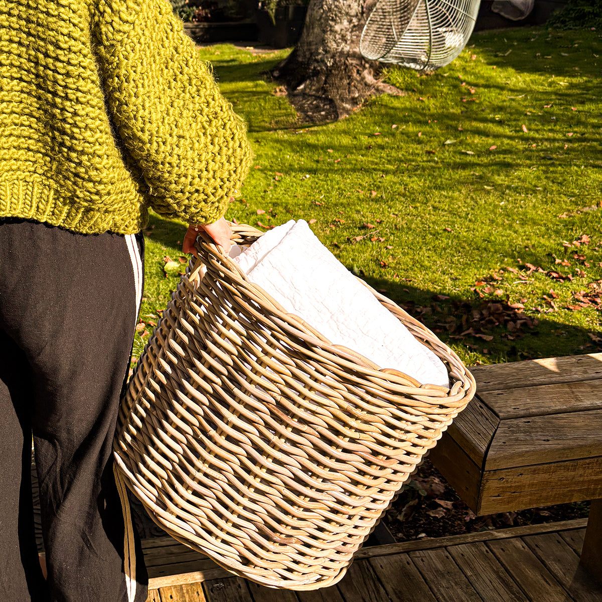 Large Wicker Laundry Washing Basket