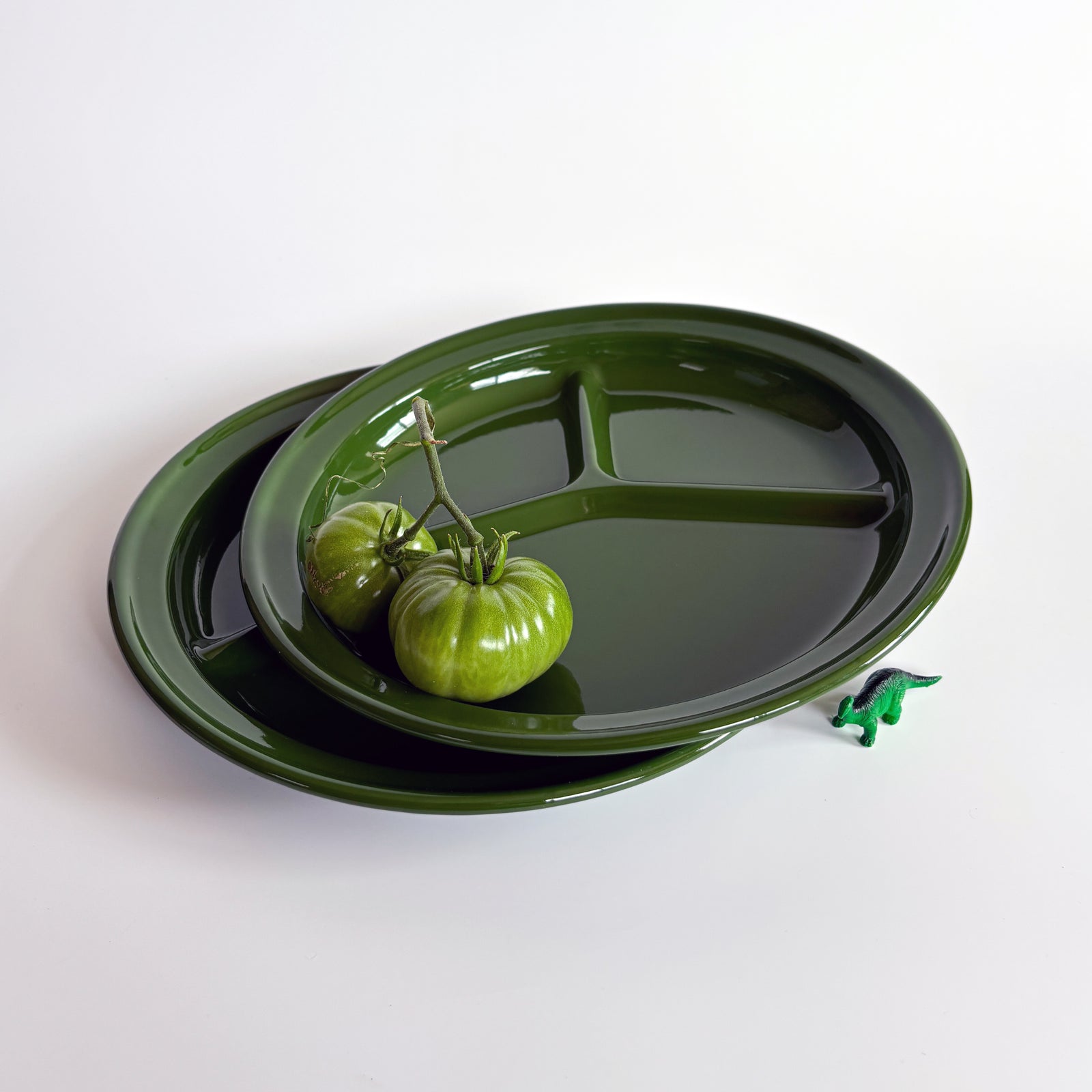 HUNTER GREEN ENAMEL CAMPING PLATE