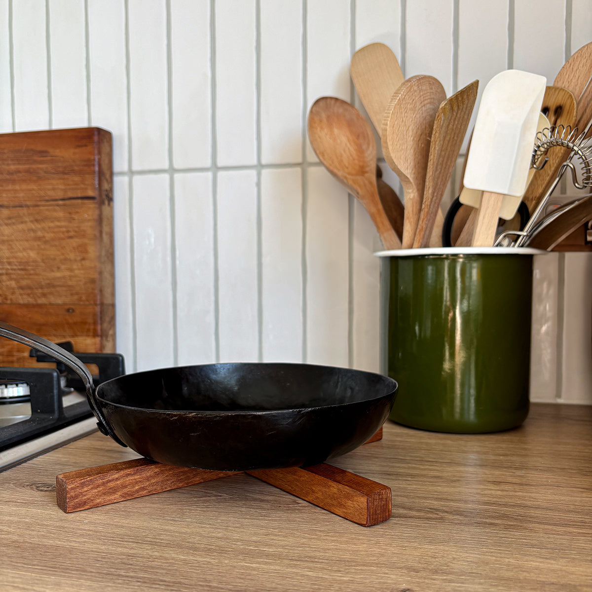 large handcrafted wooden trivet made from rimu 