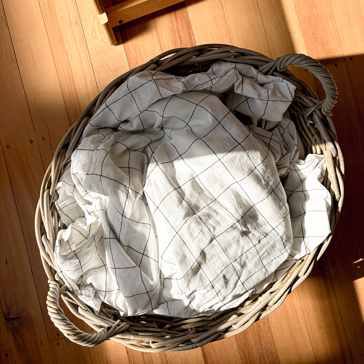 Cane laundry basket