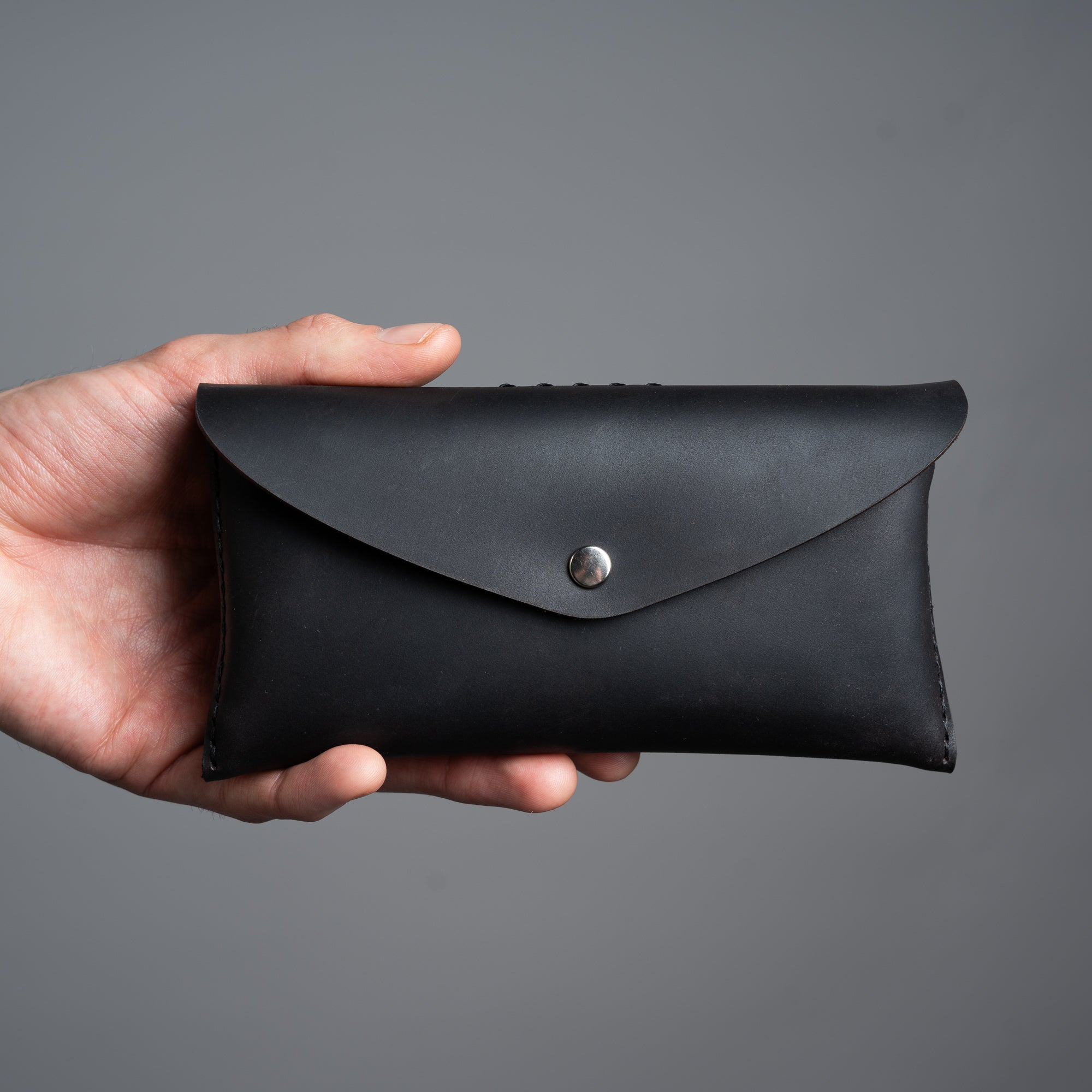 Black Leather Ethically made Glasses Case