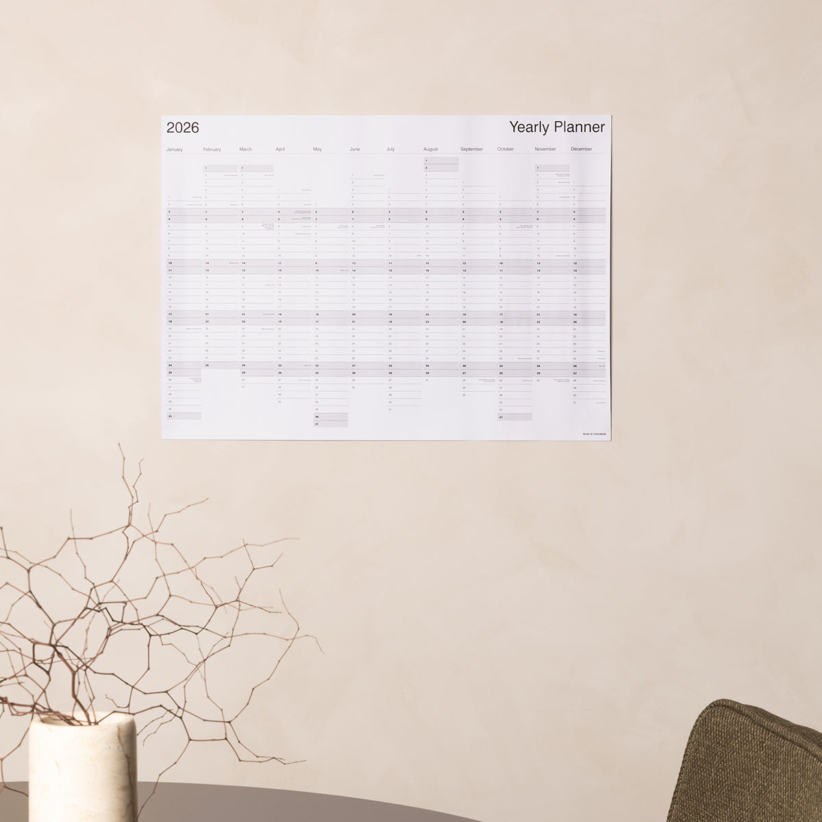 MADE OF TOMORROW | 2026 YEARLY WALL PLANNERS
