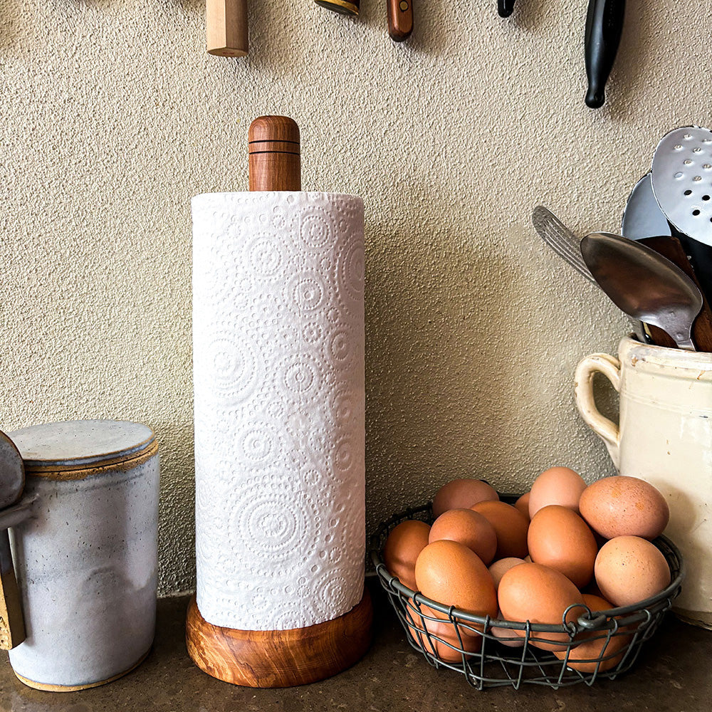 Paper towel holder made from Reclaimed Rimu