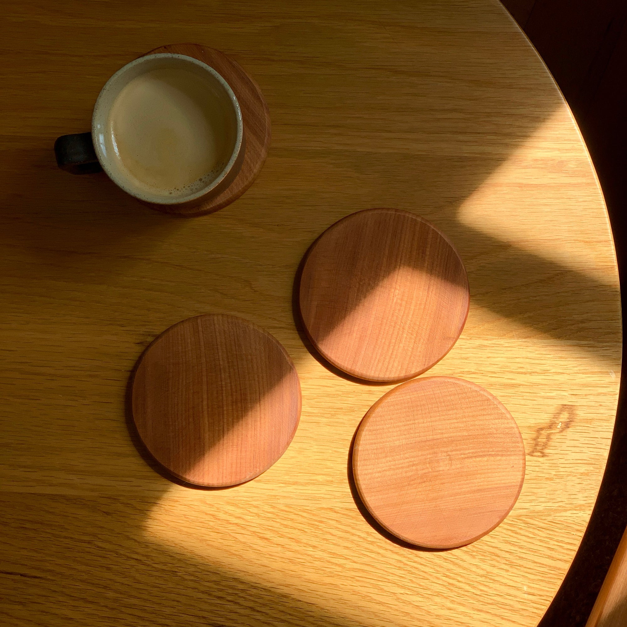 Wooden coasters made in NZ