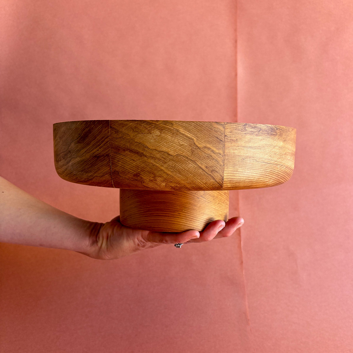 HANDCRAFTED WOODEN PEDESTAL BOWLS