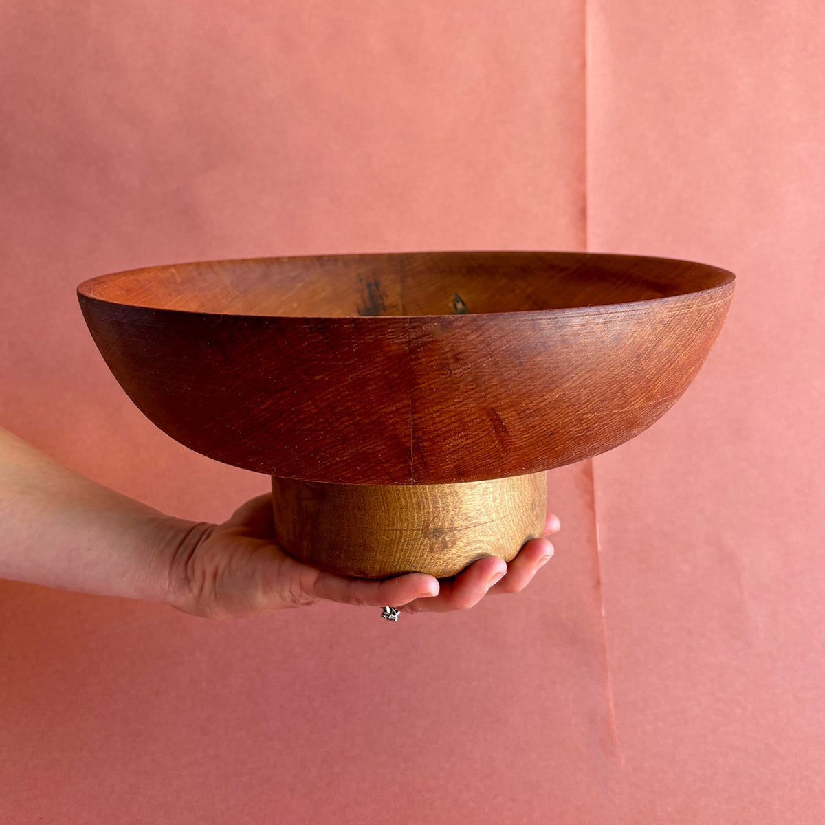 HANDCRAFTED WOODEN PEDESTAL BOWLS