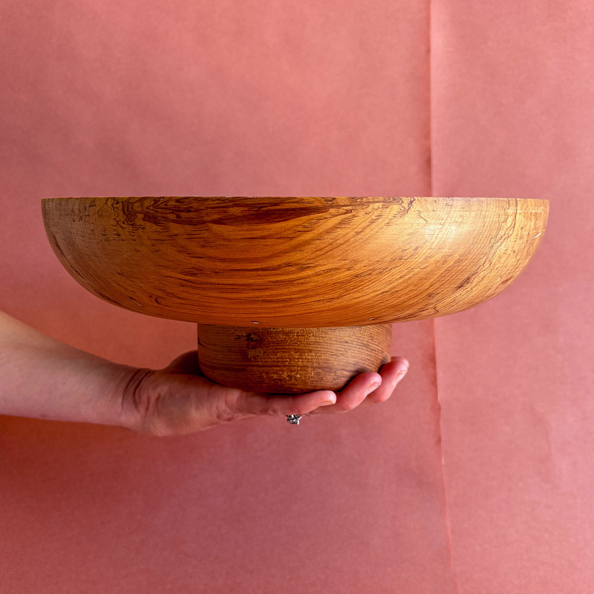 HANDCRAFTED WOODEN PEDESTAL BOWLS