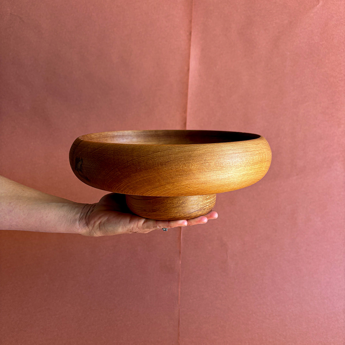 HANDCRAFTED WOODEN PEDESTAL BOWLS