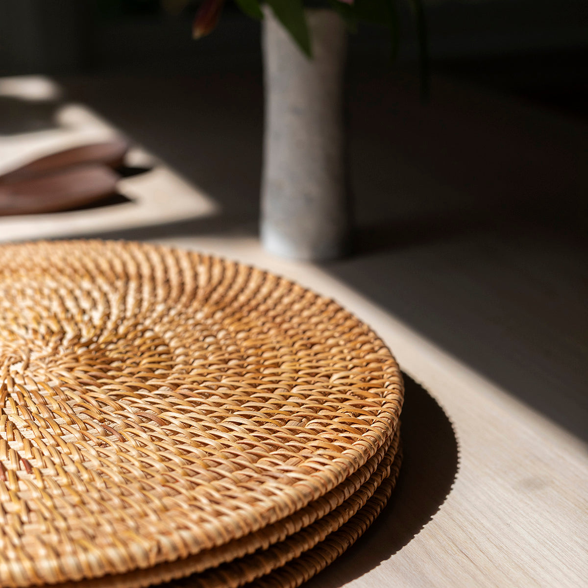 handmade rattan woven placemats