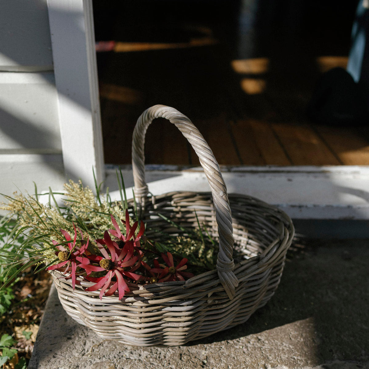 BLUEBELL | RATTAN GATHERING BASKET | WITH SHORTER HANDLE