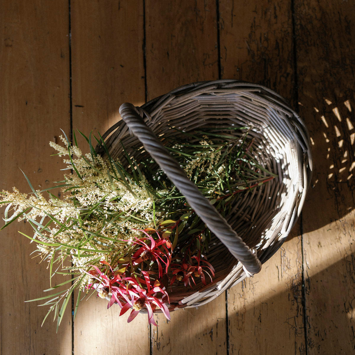 BLUEBELL | RATTAN GATHERING BASKET | WITH SHORTER HANDLE
