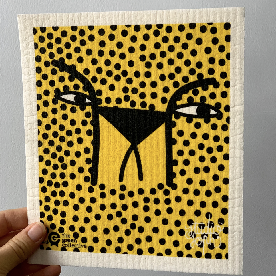 Swedish dish cloth from the green collective - Leopard.