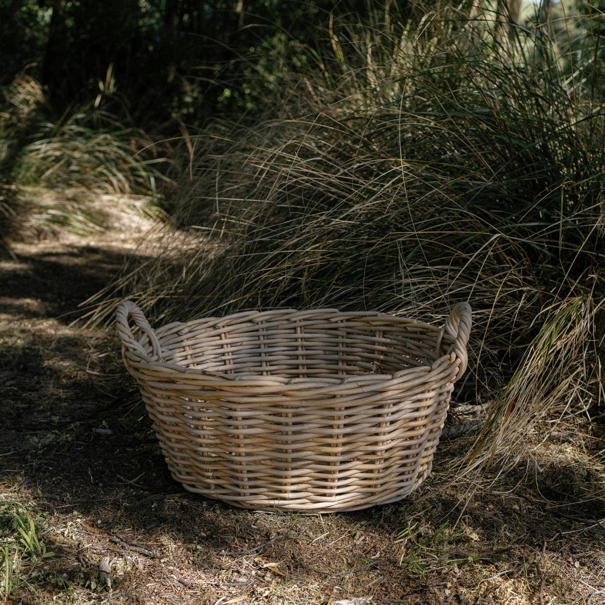 Rattan Laundry Basket, Natural or Grey
