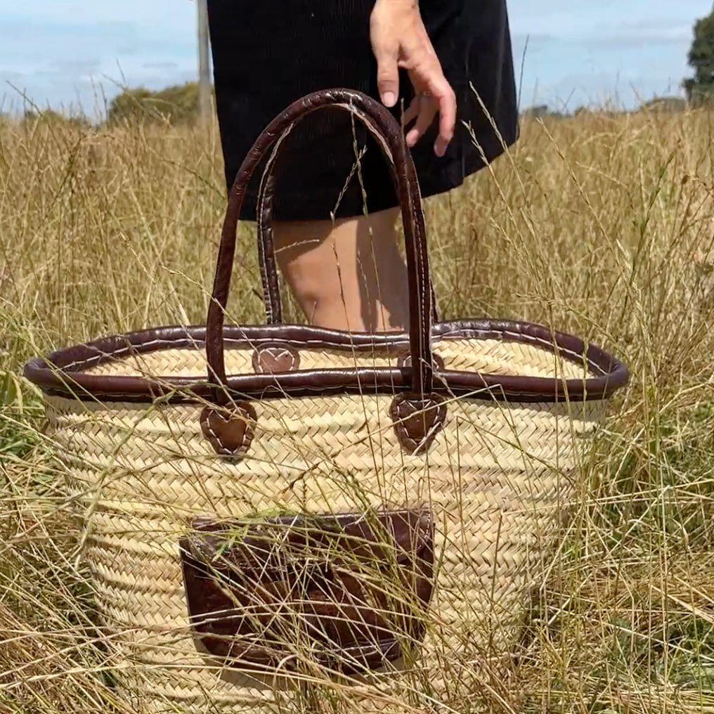 FRENCH MARKET BASKET - LEATHER