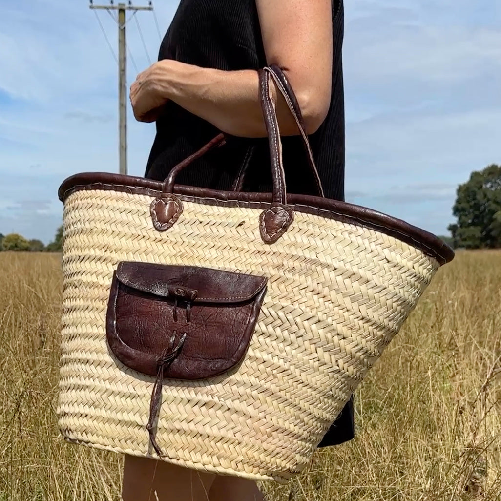 FRENCH MARKET BASKET - LEATHER