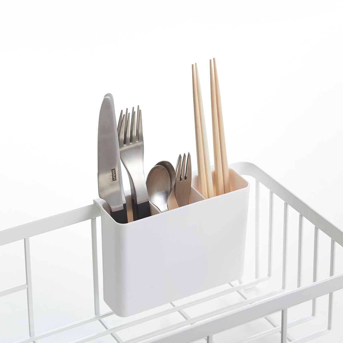 Yamazaki small draining dish rack for benchtop in white