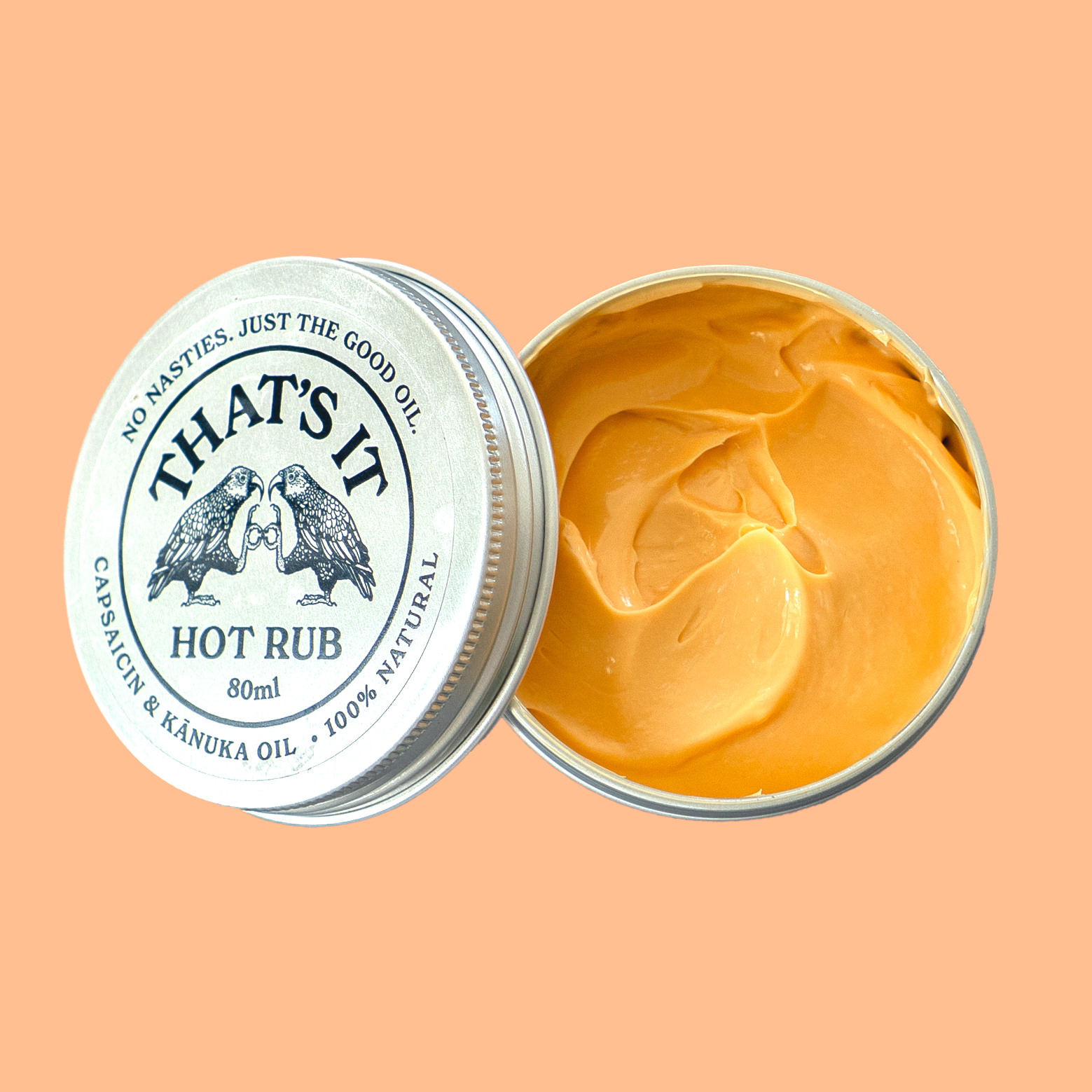 That's it Hot Rub. Made in New Zealand from natural ingredients.