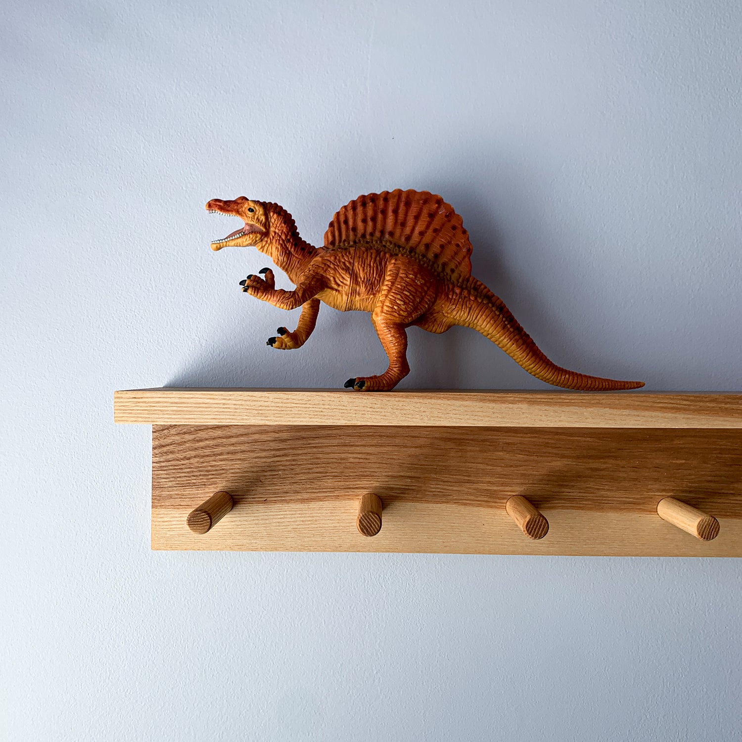 WOODEN PEG RACK WITH SHELF The WasteFree Home